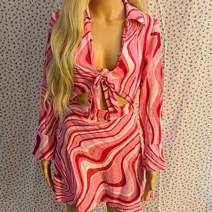 Pink Linen Mini Dress